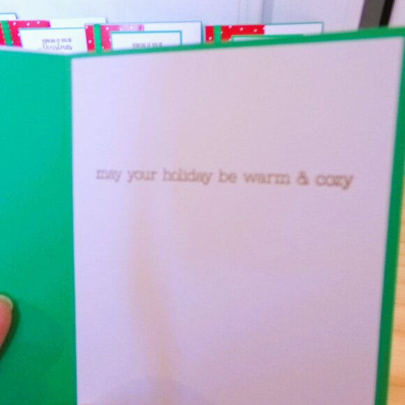 Set of 10 Handmade Christmas Tree Cards (Green Ribbon) - Picture 4 of 4